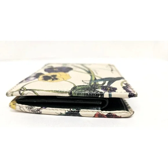 GUCCI Flora Infinity Bifold Wallet White Calfskin Multi Floral 04848 Authentic - Picture 7 of 12